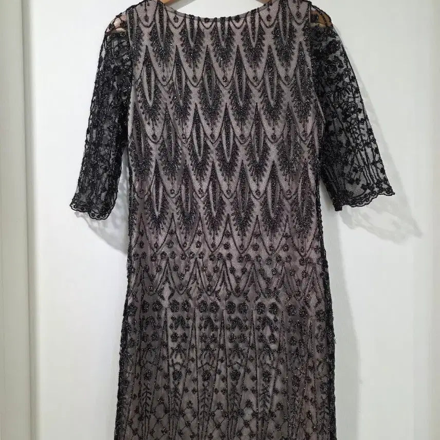 [BUNJANG] Black Lace Mini Dress / 블랙 레이스 장식 미니 원피스