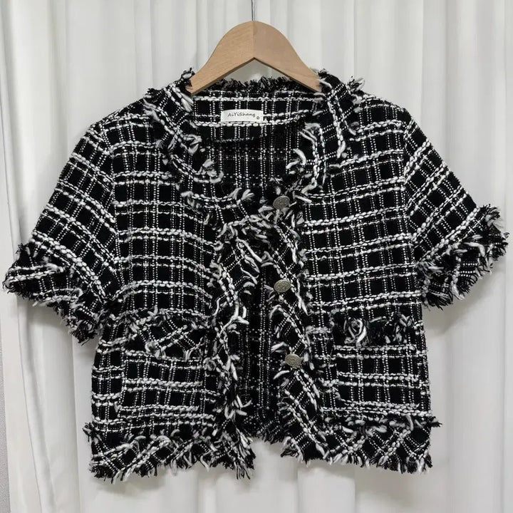 [BUNJANG] Black Fringe Tweed Jacket / 블랙 프린지 트위드 자켓