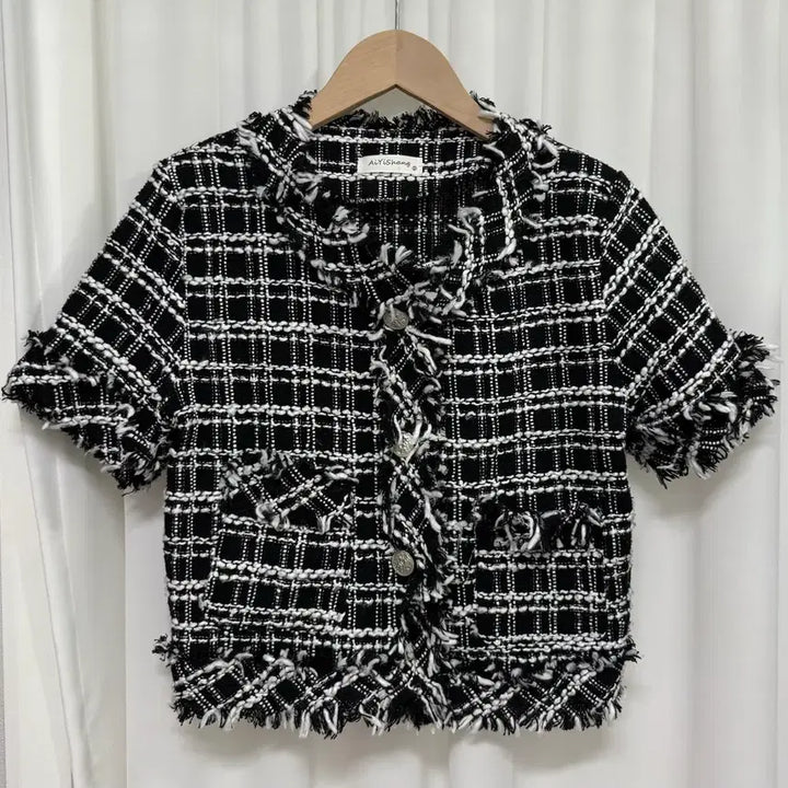 [BUNJANG] Black Fringe Tweed Jacket / 블랙 프린지 트위드 자켓