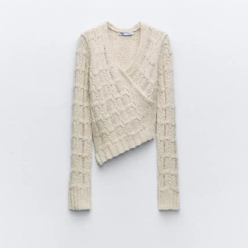 [BUNJANG] ZARA Unbalanced Knit Crop Sweater / ZARA 언밸런스 니트 크롭 스웨터