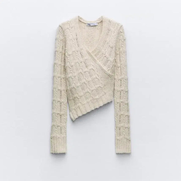 [BUNJANG] ZARA Unbalanced Knit Crop Sweater / ZARA 언밸런스 니트 크롭 스웨터