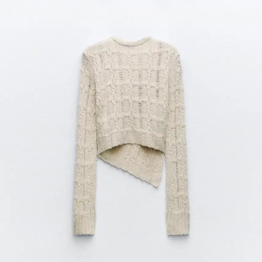 [BUNJANG] ZARA Unbalanced Knit Crop Sweater / ZARA 언밸런스 니트 크롭 스웨터