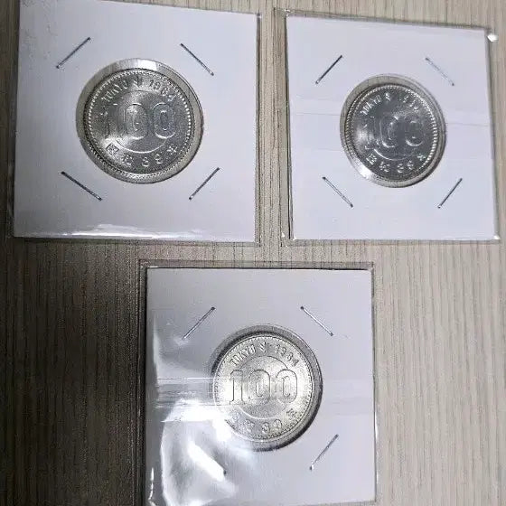 [BUNJANG] 1964 Tokyo Olympics Commemorative 100 Yen Silver Coin Bundle Set (3 Types) / (미사용)1964년 일본 도쿄 올림픽 기념 100엔 은화  3종 일괄