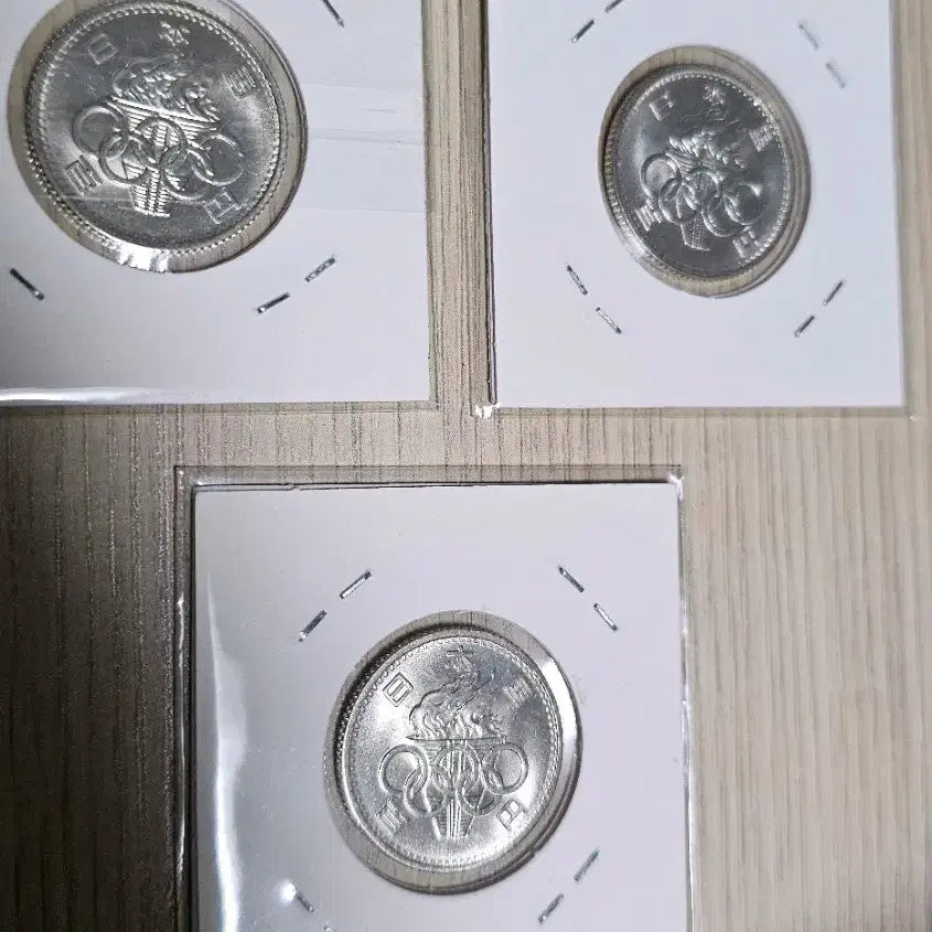 [BUNJANG] 1964 Tokyo Olympics Commemorative 100 Yen Silver Coin Bundle Set (3 Types) / (미사용)1964년 일본 도쿄 올림픽 기념 100엔 은화  3종 일괄