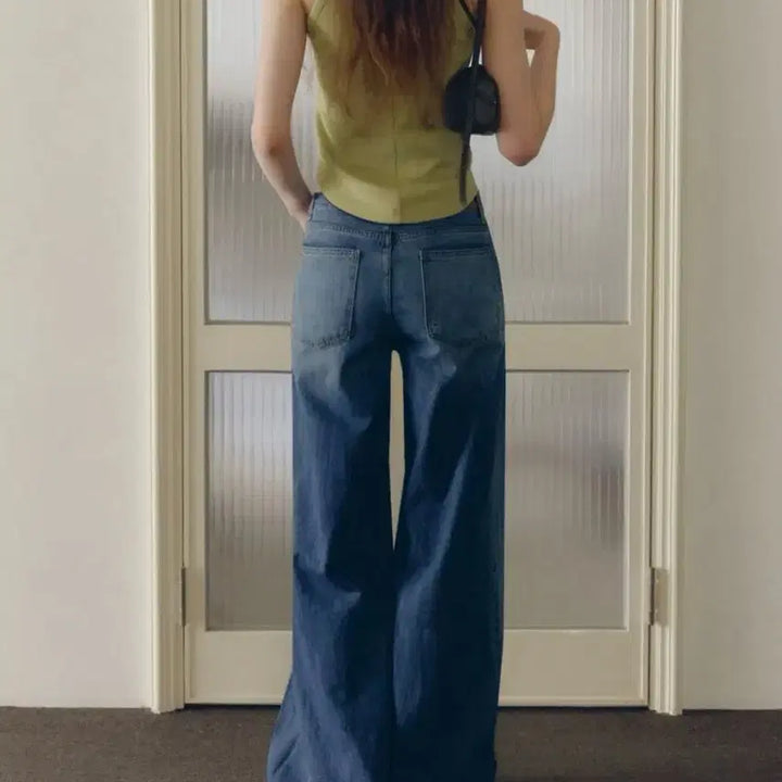 [BUNJANG] For Your Eyes Only Calf Side Tuck Denim Pants / 포유어아이즈온리 포유온 데님(calf side tuck denim)