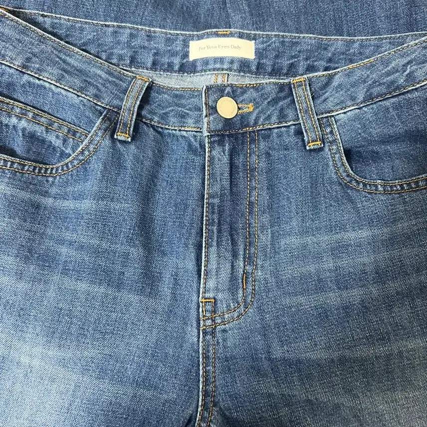 [BUNJANG] For Your Eyes Only Calf Side Tuck Denim Pants / 포유어아이즈온리 포유온 데님(calf side tuck denim)