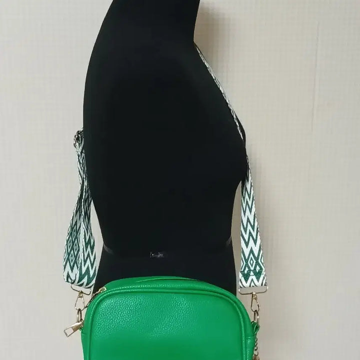 [BUNJANG] Green Mini Crossbag with Wide Strap / 그린 미니 크로스백 + 와이드 스트랩