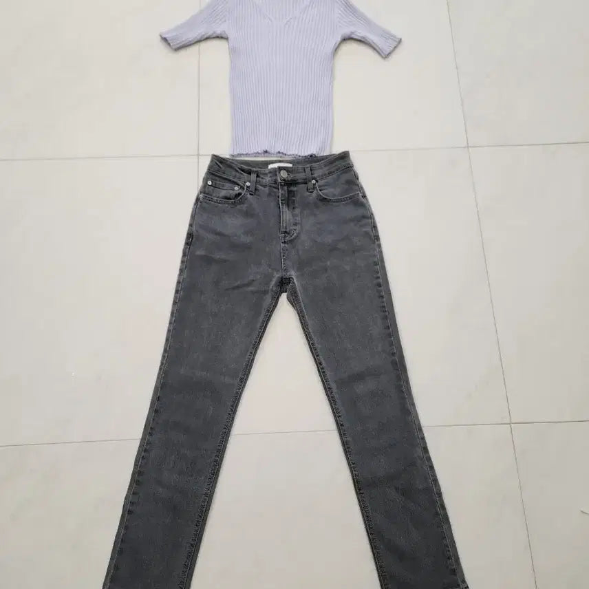 [BUNJANG] Cherry Coco CL Grey Denim Jeans / 체리코코 씨엘 그레이 데님 청바지