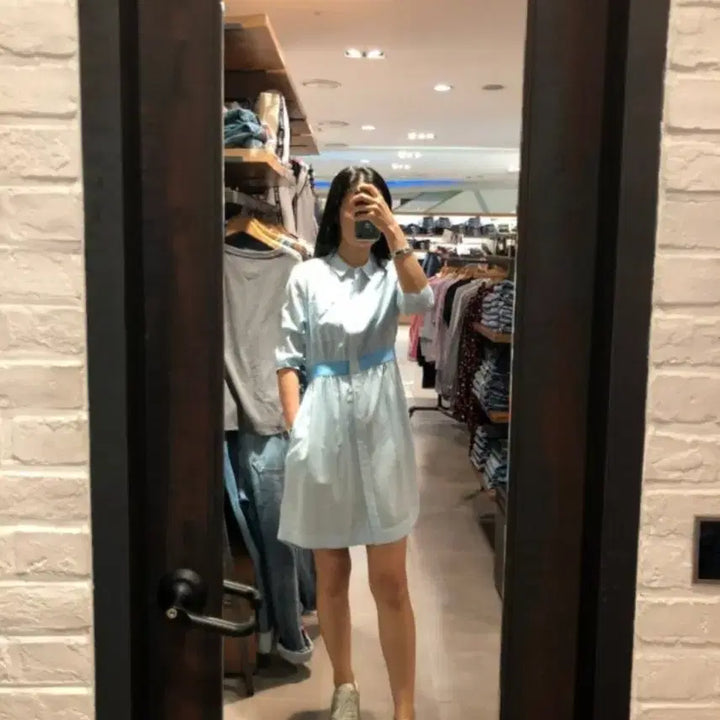 [BUNJANG] 타미진 스트라이프 셔츠 원피스 / 타미진 스트라이프 셔츠 원피스