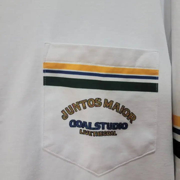 [BUNJANG] Goal Studio White Short Sleeve Pocket Polo Shirt / 골스튜디오 화이트 반팔 카라티 포켓티