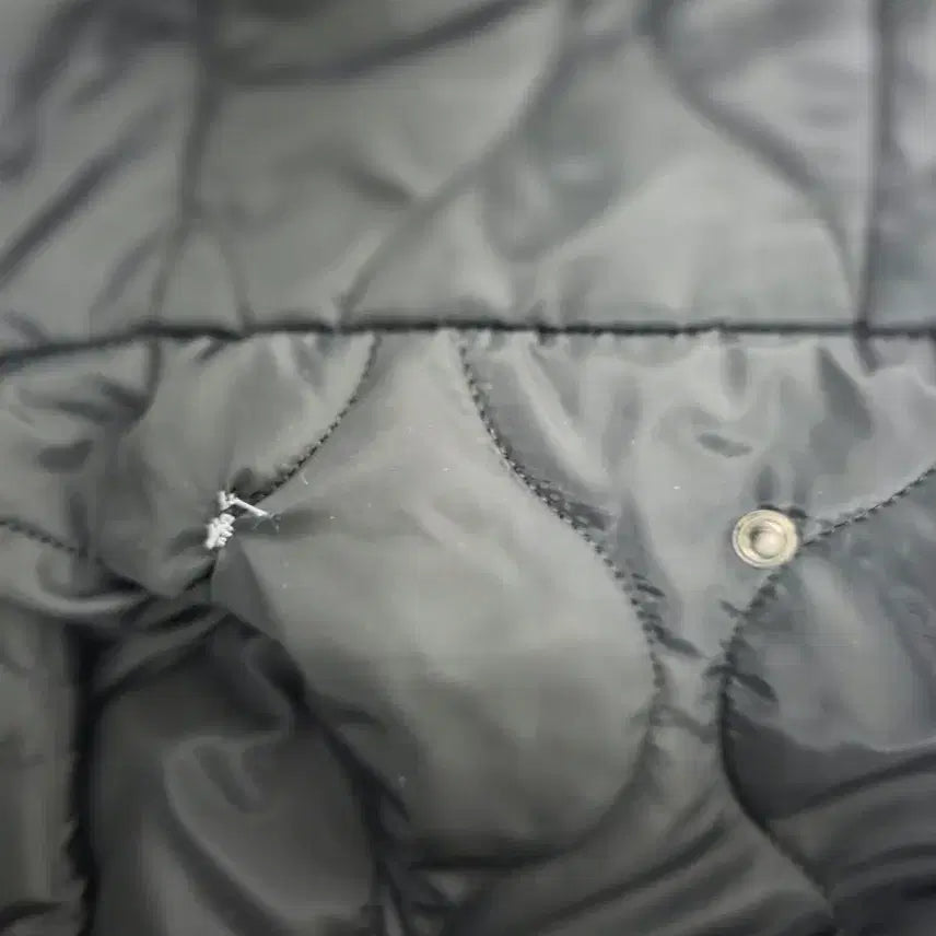 [BUNJANG] Code Graphy Fishtail Layered Hooded Short Parka Black / 코드그라피 피쉬테일 레이어드 후드 숏파카 블랙