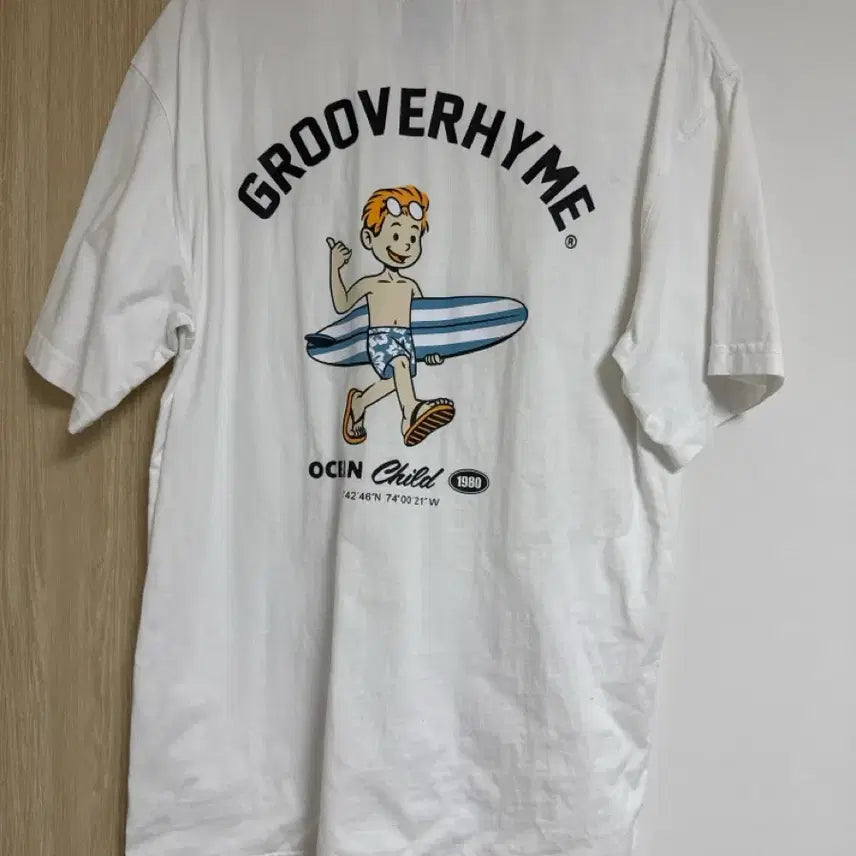 [BUNJANG] Grooverhyme White Short Sleeve T-shirt / 그루브라임 반팔 흰색