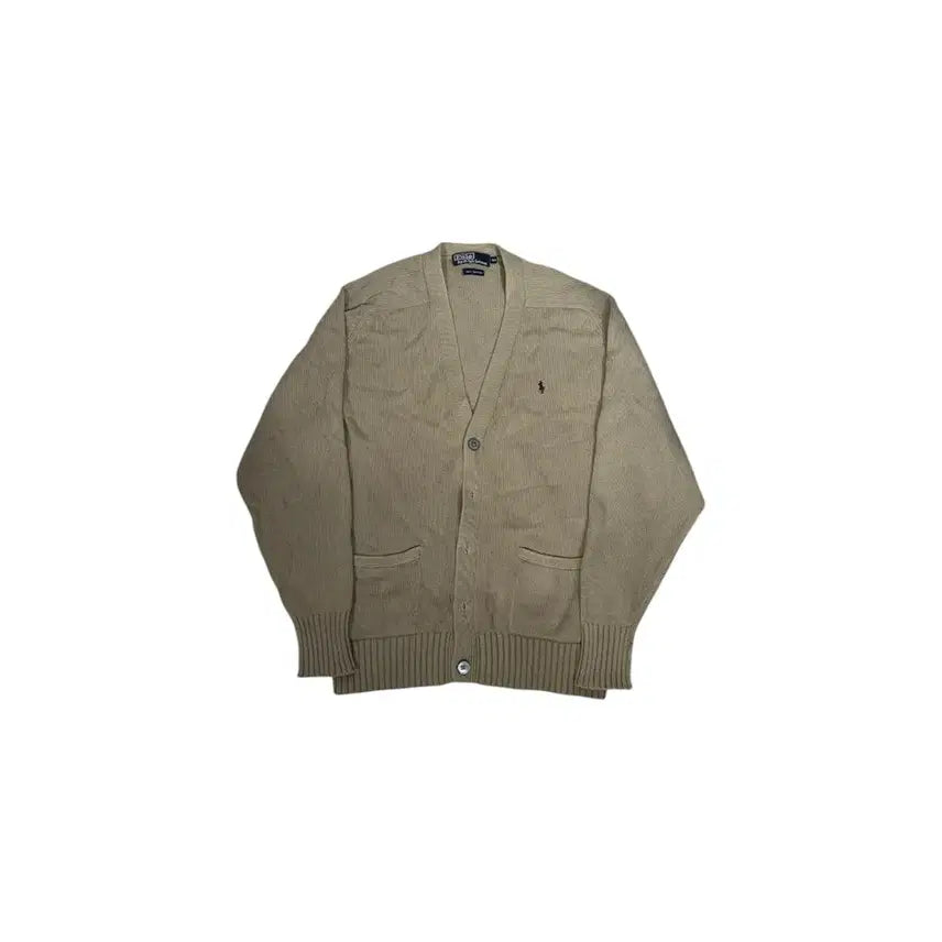 [BUNJANG] Polo Ralph Lauren 90s Beige Oversized Knit Cardigan / 90s 폴로 랄프 로렌 베이지 오버핏 니트 가디건 90