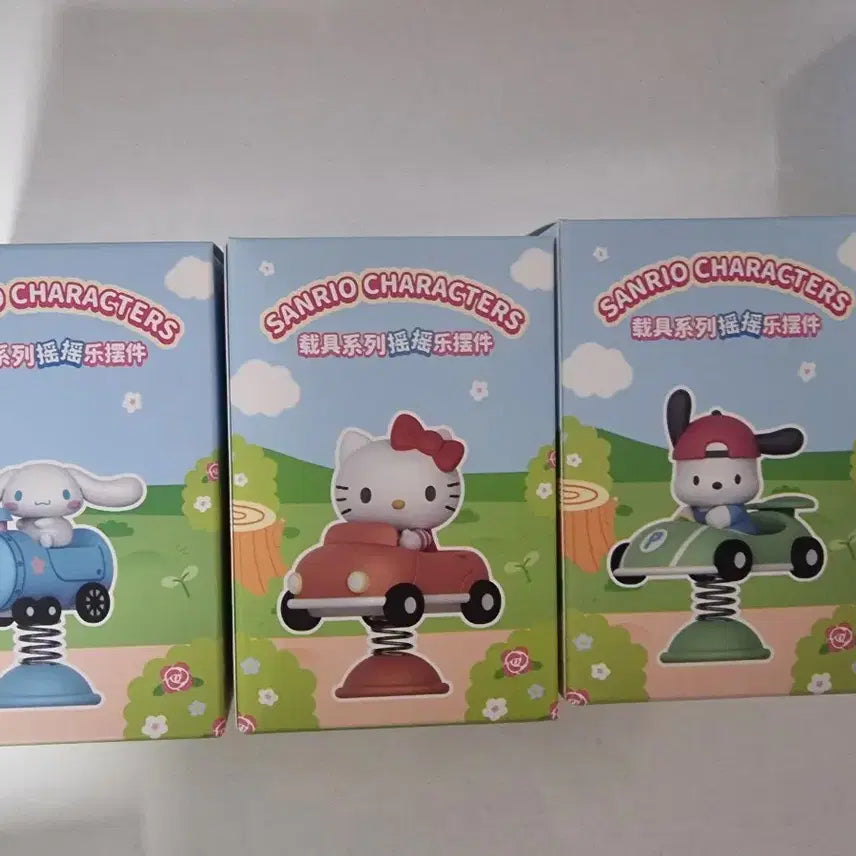 [BUNJANG] Sanrio Spring Action Figures Bundle Set (4 types) / 산리오흔들흔들스프링피규어4종(키티,시나모롤, 포차코,마멜)일괄 흔들목마