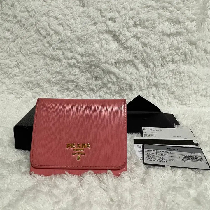 [BUNJANG] Prada Saffiano Geranium Pink Bi-fold Wallet 1MH176 / 프라다 반지갑 제라늄 핑크 1MH176
