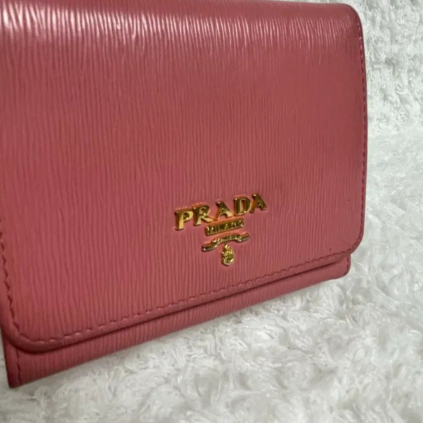 [BUNJANG] Prada Saffiano Geranium Pink Bi-fold Wallet 1MH176 / 프라다 반지갑 제라늄 핑크 1MH176