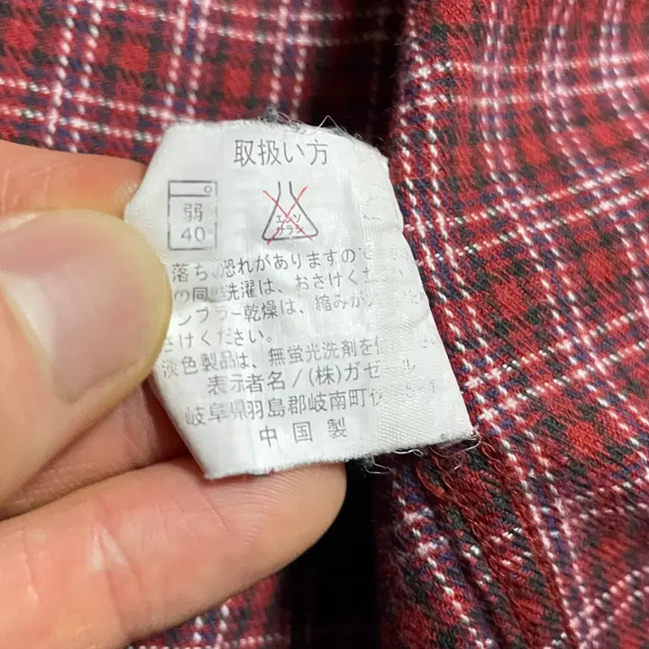 [SOLD OUT] JPN 90s~00s일본 빈티지 y2k 모리걸 레드 플란넬 체크 셔츠 L