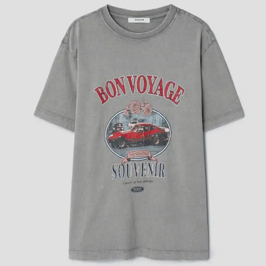 [BUNJANG] 8Seconds Garment Dyed Graphic T-shirt - Gray / 에잇세컨즈 - 가먼트다잉 그래픽 티셔츠 그레이