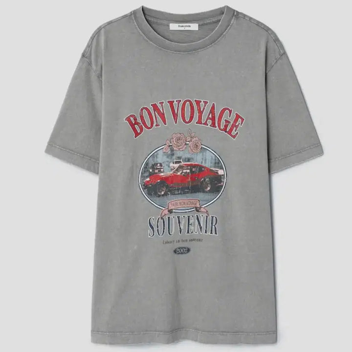 [BUNJANG] 8Seconds Garment Dyed Graphic T-shirt - Gray / 에잇세컨즈 - 가먼트다잉 그래픽 티셔츠 그레이