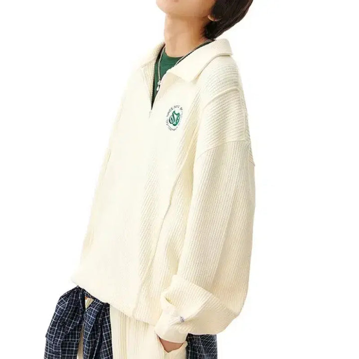 [BUNJANG] Sculptor Half Zip Waffle Knit Set / 스컬프터 하프집업 와플 니트 셋업