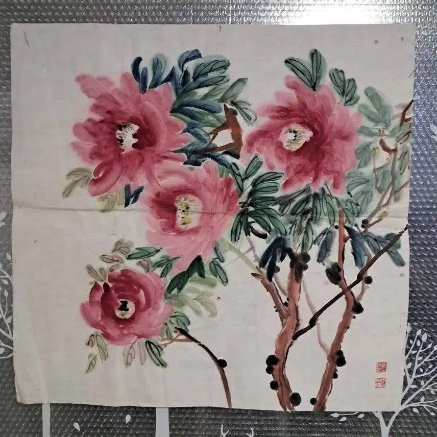 [BUNJANG] Korean Painting Peony Illustration / 동양화 모란도