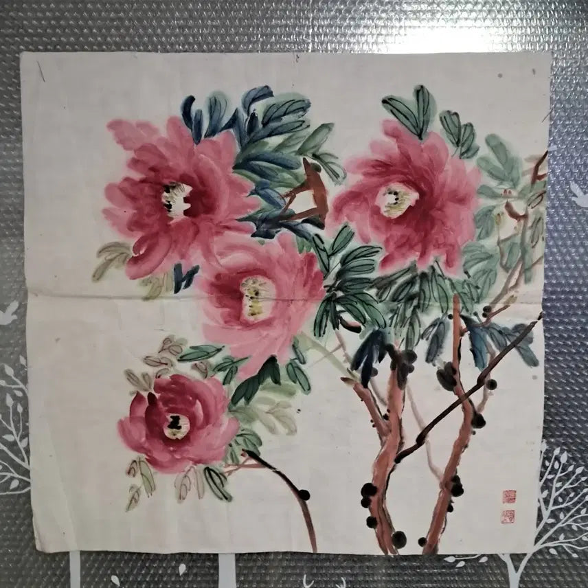 [BUNJANG] Korean Painting Peony Illustration / 동양화 모란도