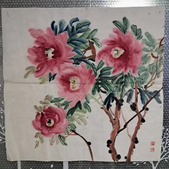 [BUNJANG] Korean Painting Peony Illustration / 동양화 모란도