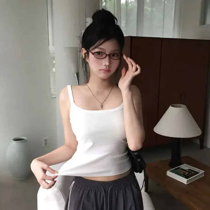 [BUNJANG] Modimood Square Neckline Tank Top Bundle Set / [새상품/일괄] 모디무드 캡내장 스퀘어 말랑 나시 화이트 블랙 그레이