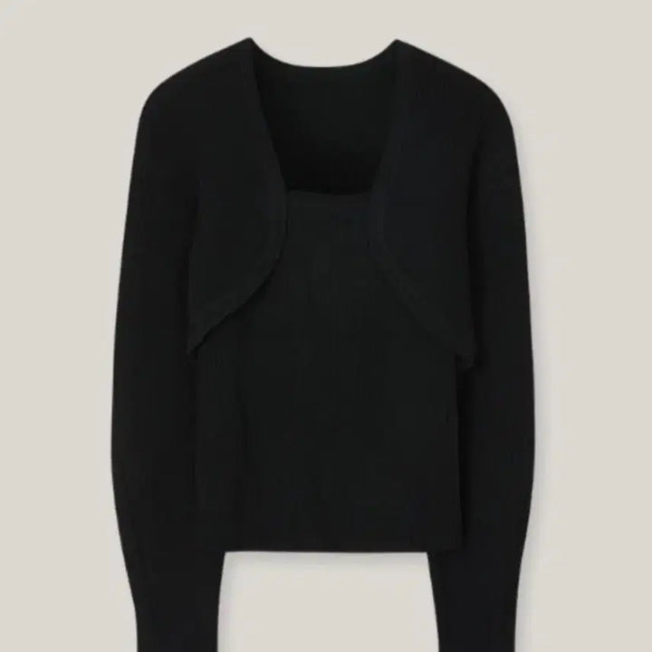[BUNJANG] Freshlabel Lua Bolero Cardigan Black Ribbed Crop Knit / 프레쉬라벨 루아 볼레로 가디건 블랙 골지 숏 크롭 오픈 스판 니트
