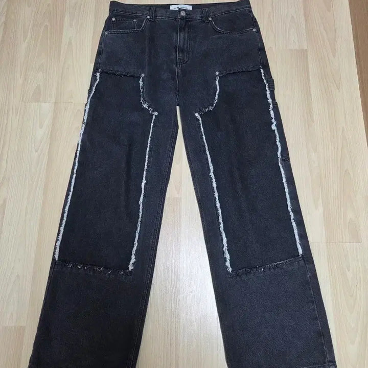 [BUNJANG] NOSTASY Upside Down Double Knee Washed Gray Jeans / NOSTASY 업사이드 다운 더블니 워시드 그레이