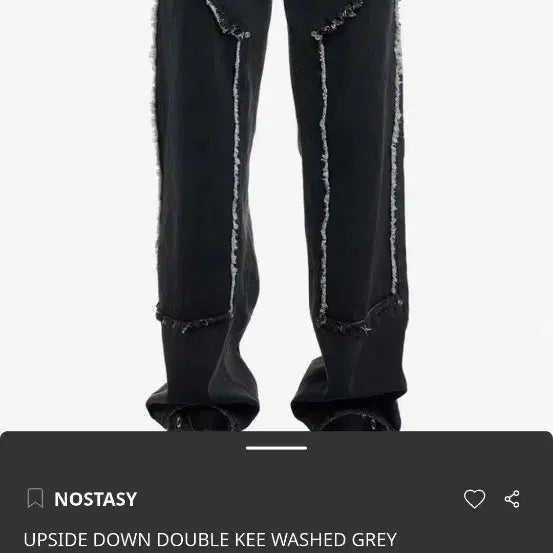[BUNJANG] NOSTASY Upside Down Double Knee Washed Gray Jeans / NOSTASY 업사이드 다운 더블니 워시드 그레이