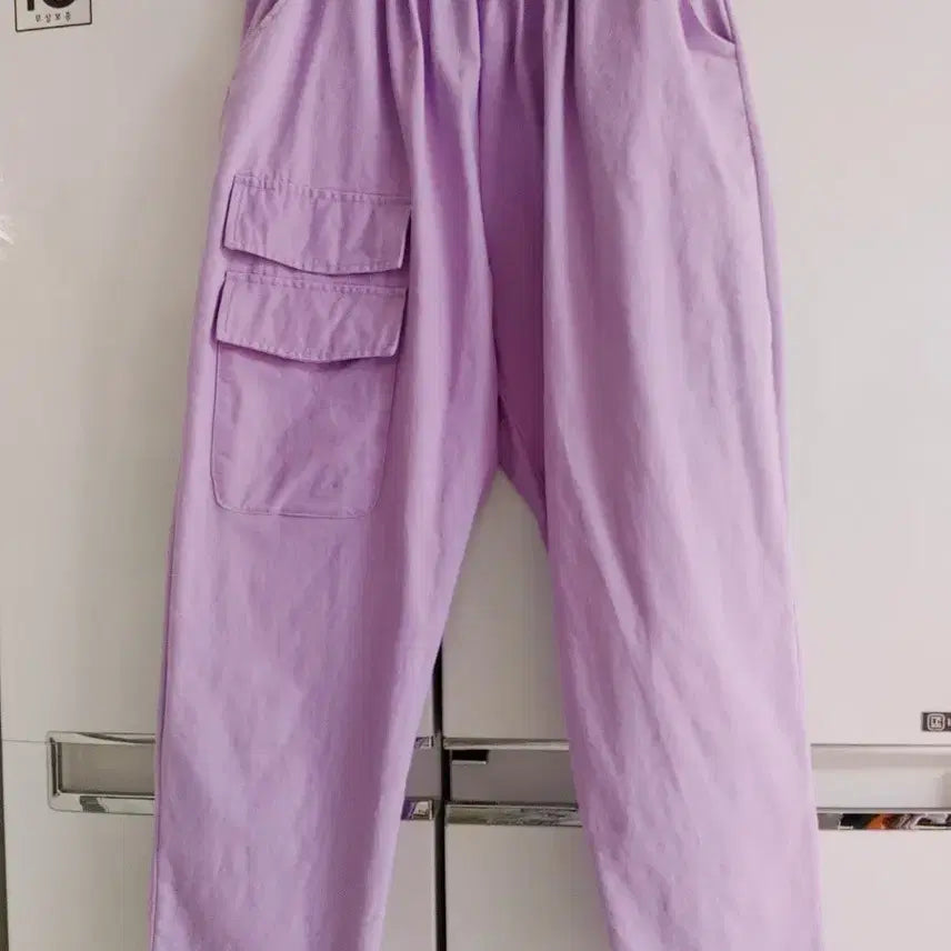 [BUNJANG] Lavender Cargo Wide Pants / 라벤더 컬러 카고 와이드 팬츠