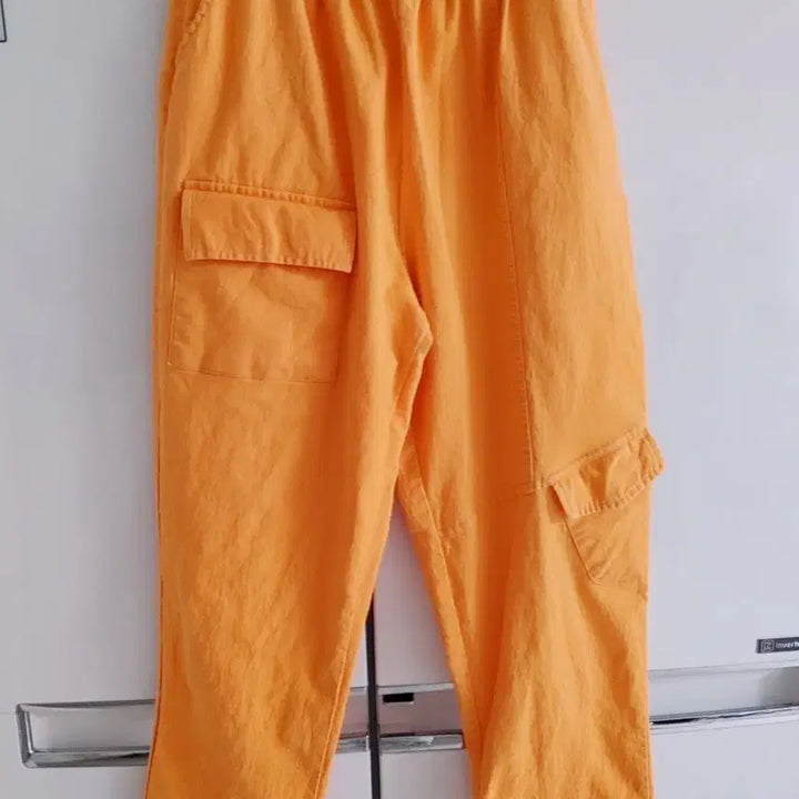 [BUNJANG] Orange Cargo Cotton Pants / 오렌지색 카고 면바지