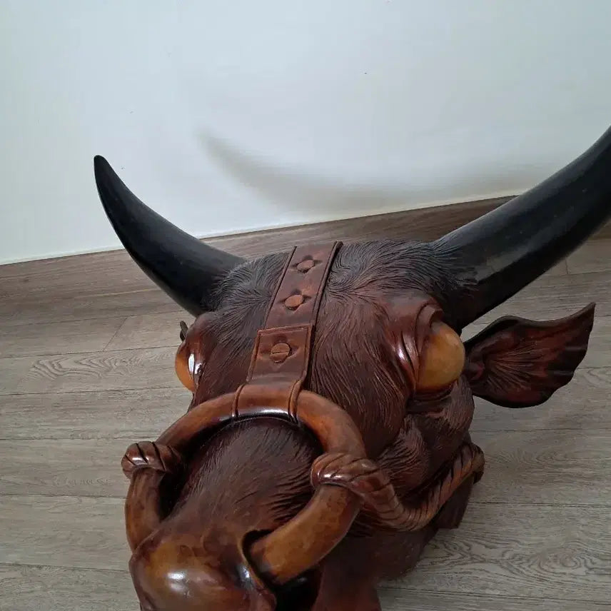 [BUNJANG] Wooden Bull Head Sculpture / 대형 황소 머리조각상(나무)