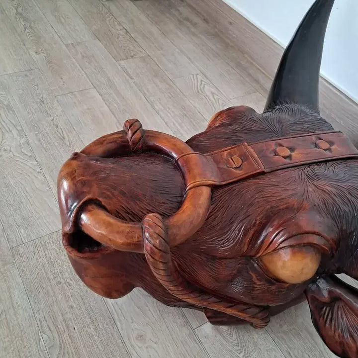 [BUNJANG] Wooden Bull Head Sculpture / 대형 황소 머리조각상(나무)