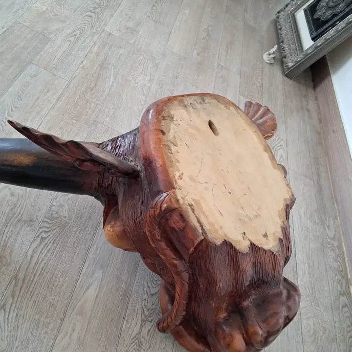 [BUNJANG] Wooden Bull Head Sculpture / 대형 황소 머리조각상(나무)