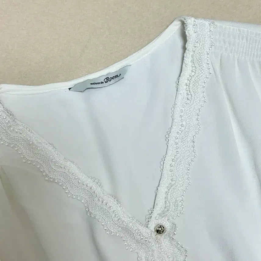 [SOLD OUT] 로엠 화이트 레이스 반팔 롱 원피스