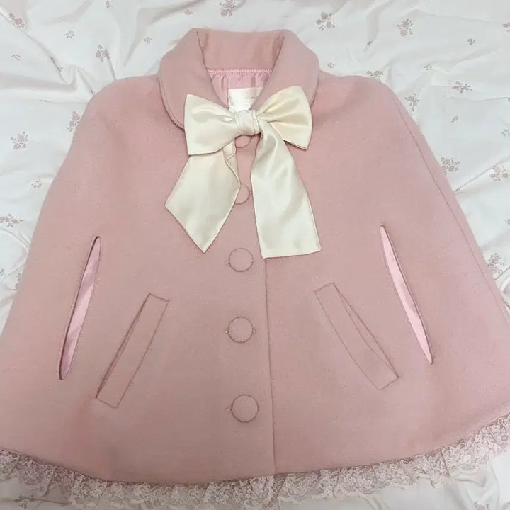 [BUNJANG] Sehiz Bunny Cape Coat - Coral Pink / 세히즈 버니 케이프 코트 판매(네고가능) / 빈티지 히메카지 러블리