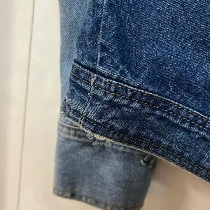 [BUNJANG] O2nd Ribbon Two-Tone Denim Jacket / 한섬 O2nd 오즈세컨 리본 투톤배색 아일렛 데님 자켓 청자켓 점퍼