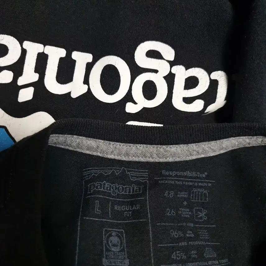 [BUNJANG] Patagonia Regular Fit Back Printed T-shirt (Black, L) / 파타고니아 레귤러핏 백프린팅 반팔티 블랙 (L)