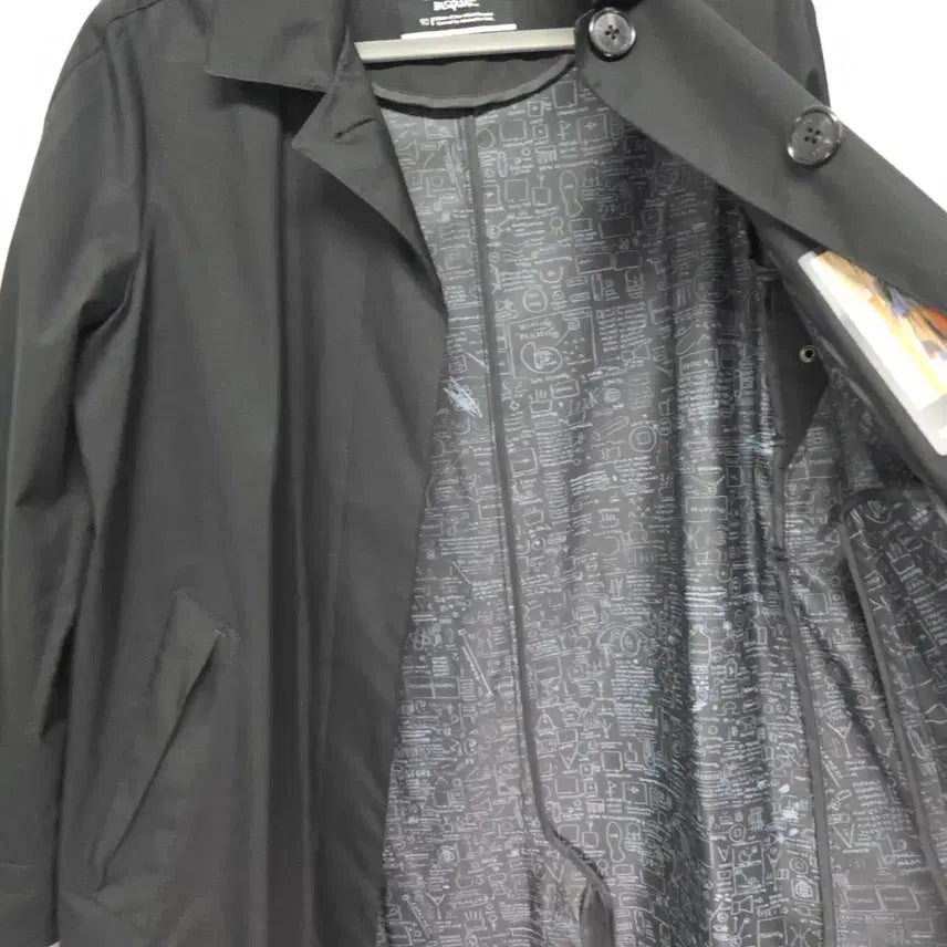 [BUNJANG] Jean-Michel Basquiat Summer Trench Coat / 미셸 바스키아봄 초여름  코트 90  홀겹 블랙 트렌치