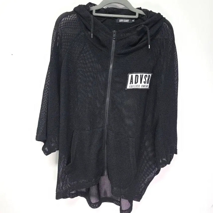 [BUNJANG] ADVISORY Black Mesh Hooded Zip-Up Jacket / ADVISORY 블랙 메쉬 후드 집업 XS 오버핏  점퍼 가디건