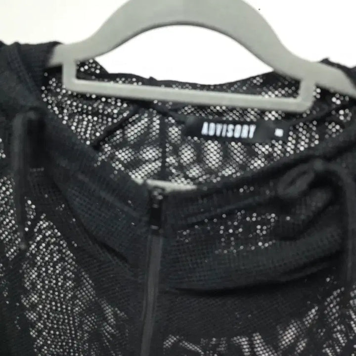 [BUNJANG] ADVISORY Black Mesh Hooded Zip-Up Jacket / ADVISORY 블랙 메쉬 후드 집업 XS 오버핏  점퍼 가디건