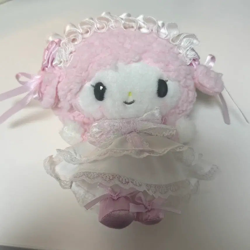 [BUNJANG] Sanrio My Melody White Frill Mascot / 산리오 화이트프릴 멜로디 마스코트