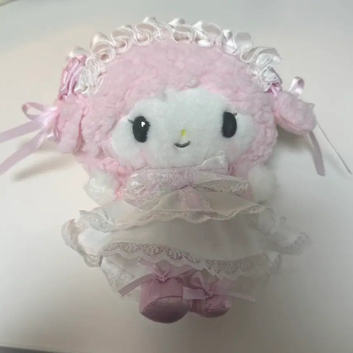 [BUNJANG] Sanrio My Melody White Frill Mascot / 산리오 화이트프릴 멜로디 마스코트