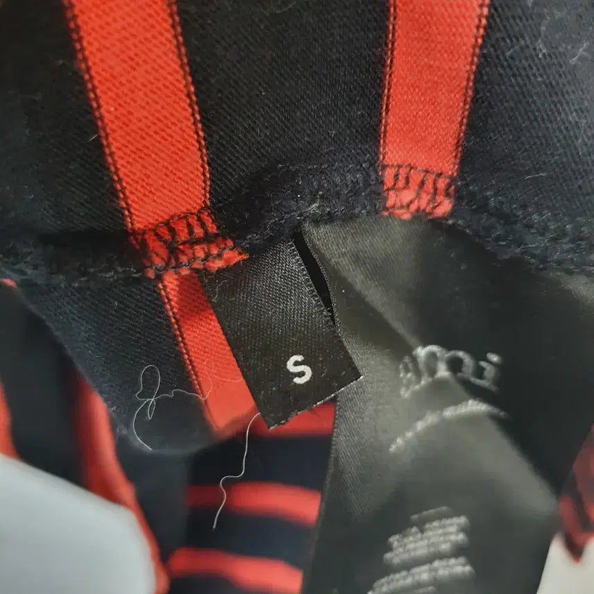 [BUNJANG] Ami Stripe Long Sleeve T-shirt (Black/Red, S) / 아미 스트라이프 긴팔 티셔츠 블랙/레드S