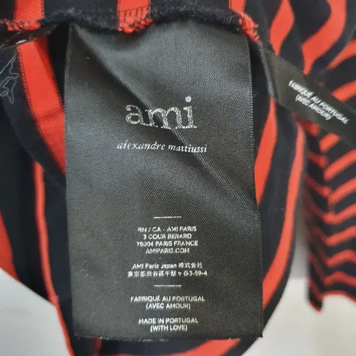 [BUNJANG] Ami Stripe Long Sleeve T-shirt (Black/Red, S) / 아미 스트라이프 긴팔 티셔츠 블랙/레드S
