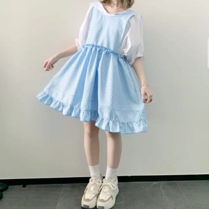 [BUNJANG] Maonosuke 마오노스케 서브컬쳐 아노깔 깅엄체크 원피스 셋업 / Maonosuke 마오노스케 서브컬쳐 아노깔 깅엄체크 원피스 셋업