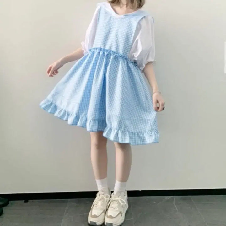 [BUNJANG] Maonosuke 마오노스케 서브컬쳐 아노깔 깅엄체크 원피스 셋업 / Maonosuke 마오노스케 서브컬쳐 아노깔 깅엄체크 원피스 셋업