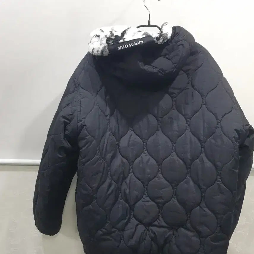 [BUNJANG] Life Work Pattern White Reversible Fleece Jacket M / 라이프워크 패턴 화이트 양면 후리스 자켓 M
